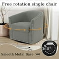 thumbnail image 4 of DREAMSIDEA Swivel Accent Chairs Set of 2,Oversized Linen Barrel Club Chair Upholstered Armchair for Living Room -Light Gray, 4 of 6