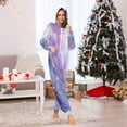 thumbnail image 6 of 1 Piece Adult Onesie Pajamas Cozy & Loose-Fit Sleepsuit Loungewear with Pockets Pink and Blue Marble Texture X-Small, 6 of 7