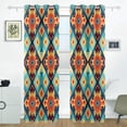 thumbnail image 2 of Tribal Rustic Pattern Retro Black Out Curtains 84 Inch Length for Bedroom Living Room Windows 2 Panels Set, 2 of 6