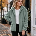 thumbnail image 5 of Luvrsol Womens Winter Coat Hooded Fleece Teddy Jacket Drawstring Relaxed Fit Warm Sherpa Coat, Gray S-3XL, 5 of 9