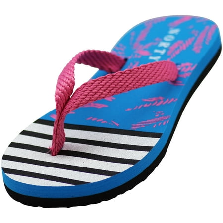

NORTY Girls Flip Flops Female Child Sandals Blue Pink - Runs 1 Size Small