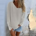 thumbnail image 4 of Sweaters for Women 2025 Long Sleeve V-Neck Lightweight Ribbed Knit Sweater Jumper Tops Womens Pullover Sweaters, 4 of 6