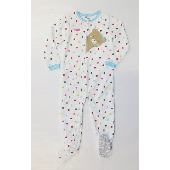 Carter's Girl's Fleece Polka Dot Teddy Footed Pajama Sleeper, Size 4T