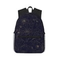 thumbnail image 1 of Easygdp Copper-Gold Gloss Outline Chrysanthemum Mochila Casual para Portátil, Mochila para Escuela, Viajes, Negocios, 1 of 6