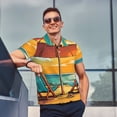 thumbnail image 4 of Fotbe Vintage Beach Sunset Camiseta Polo de Golf para Hombre con Estampado – Camisa Deportiva Transpirable con Cuello Abotonado-XX-Large, 4 of 6
