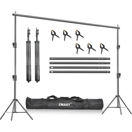 EMART Heavy Duty Backdrop Stand 8.5 x 10ft Adjustable Photo Background Support System Kit with Carry Bag for Photography