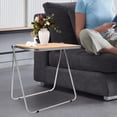 thumbnail image 3 of Brown Acrylic Folding TV Tray Table, Clear Acrylic Foldable End Side Table Modern Square Table Small Folding Desk Portable Laptop Table No Assembly Required for Small Spaces, 3 of 27