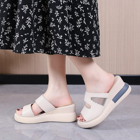 

Summer Ladies Shoes Casual Women s Sandals Flat Wedge Heels Slippers