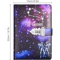 thumbnail image 2 of Diario creativo A5 con contraseña y combinación de cuero sintético, bloc de notas con candado (geminis), 2 of 5