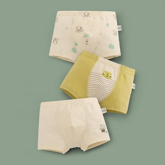 Bnwani Underwear for Kids Boys Boxer Briefs Comfortable Printed Panties 3-Pack