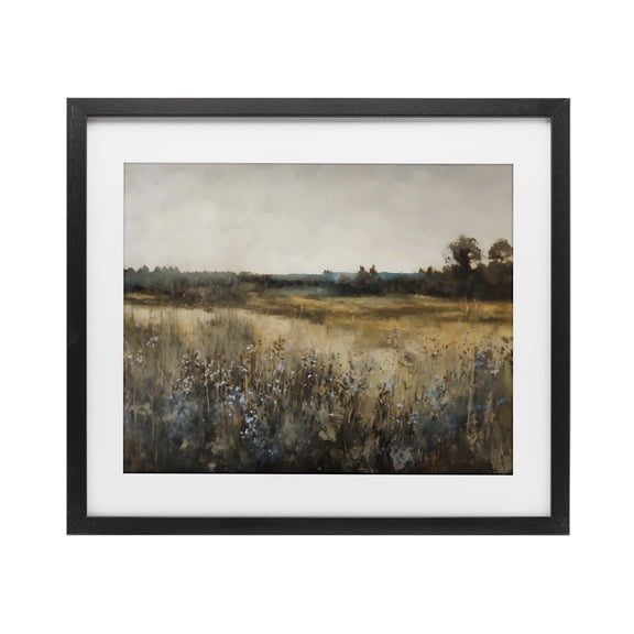 Stupell Industries Traditional Wildflowers & Wheat Meadow Black Framed Print Under Glass, 16 x 13, by Creative Studio