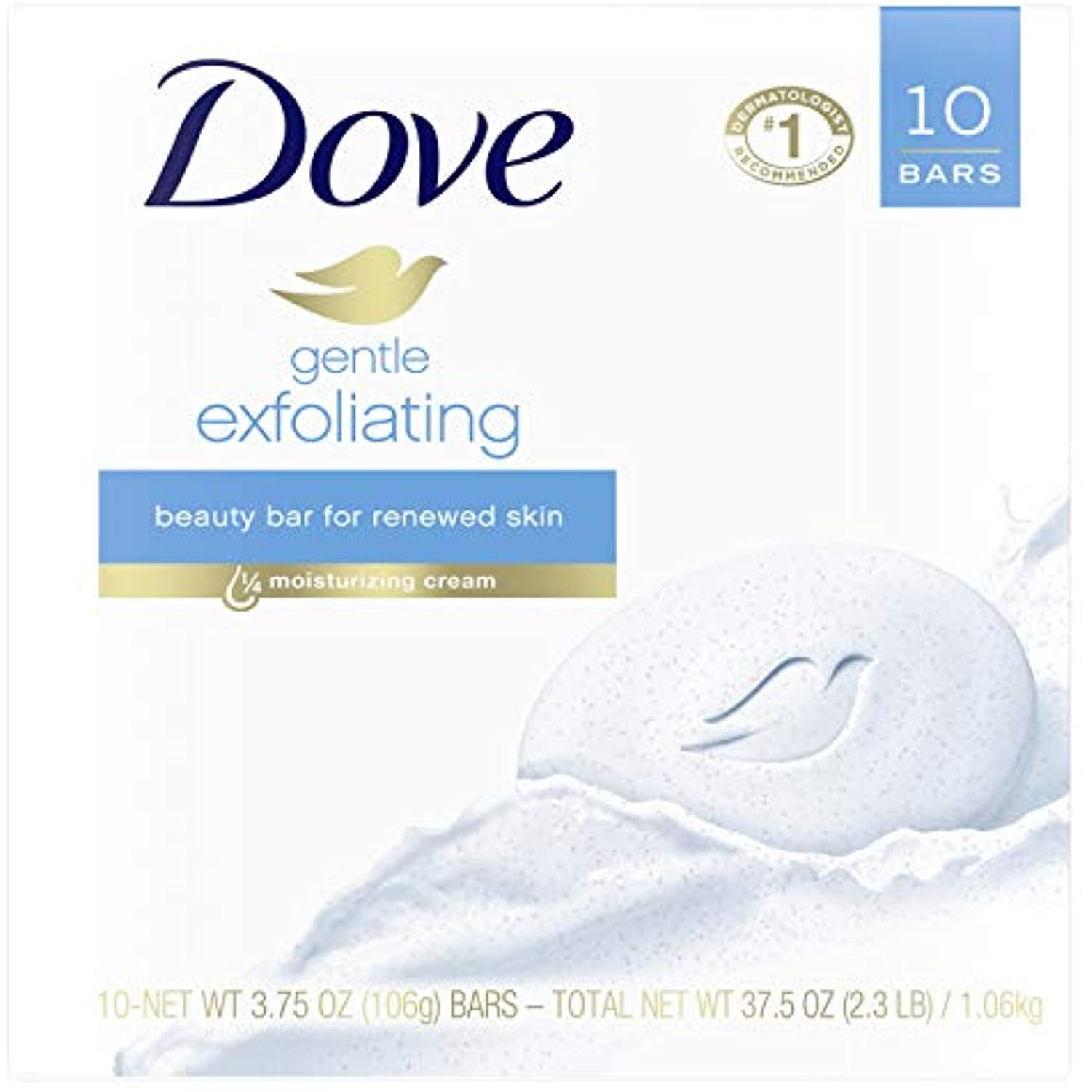 3 Pack Dove Gentle Beauty Bar Hand Soap Exfoliating Cream 4.75oz