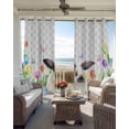 thumbnail image 4 of Easter Blackout Curtains 63 Inches Long, Spring Botanical Rabbit Butterfly Floral Grey Plaid Thermal Insulated Black Out Curtains, Darkening Window Curtain for Bedroom Living Room 42"x63" 2 Panels, 4 of 9