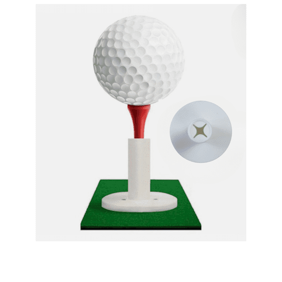 Rubber Golf Tee Holder (Wood Tee Adapter) for Practice & Driving Range Mats - Available in Two Sizes