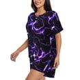 thumbnail image 2 of Fotbe Galaxy Lightning Print Pajama Set for Women 2 Piece Loungewear Short Sleeve Tops and Shorts Set Soft Sleepwear-Medium, 2 of 7