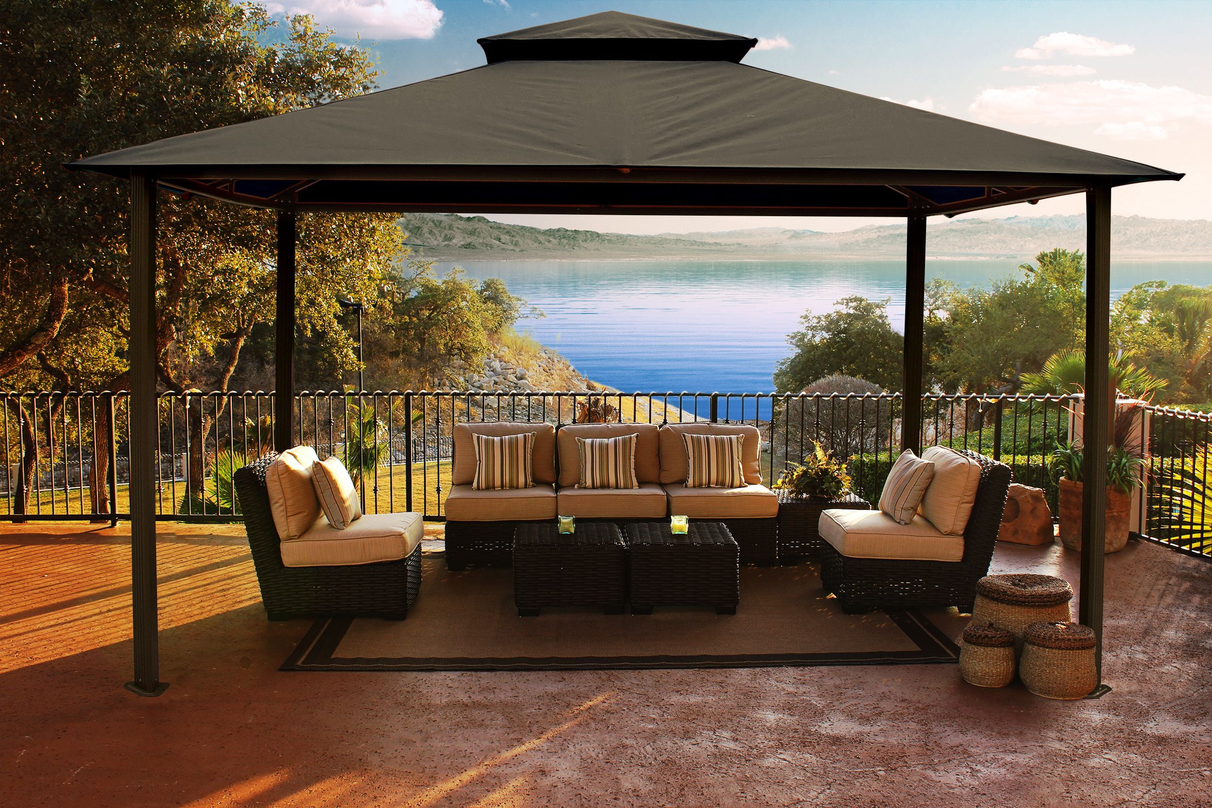 Barcelona 10' x 12' Gazebo with Rust Top by Paragon Group USA