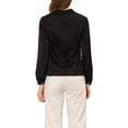 thumbnail image 3 of Allegra K Women's Elegant Workwear Turndown Collar Button Front Long Sleeve Satin Shirt, 3 of 5