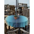 thumbnail image 6 of Khaki Dark Blue Ombre Outdoor Tablecloth with Umbrella Hole, Modern Abstract Art Gradient Spillproof Waterproof Outdoor Table Cover, Patio Tablecloths for Party/Garden/Picnic, Round 60 inch, 6 of 9