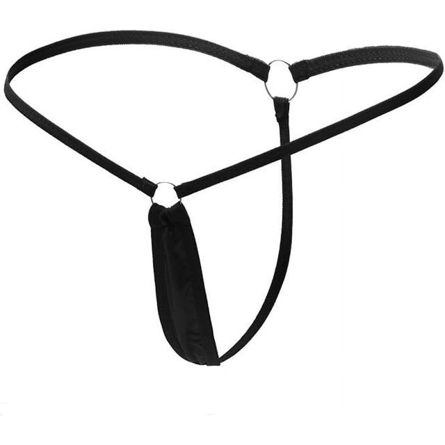 Zhuge 2 Piezas Tangas Sexy para Mujer, Thong de Encaje Crotchless, Diseño Low Rise, Negro, Talla L