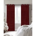thumbnail image 4 of Vintage Dark Red Blackout Curtains for Bedroom Living Room Darkening Curtains 90 Inch Farmhouse Retro Solid Color Linen Texture Black Out Window Curtain Privacy Window Treatment Drapes 52"x90"x2, 4 of 9