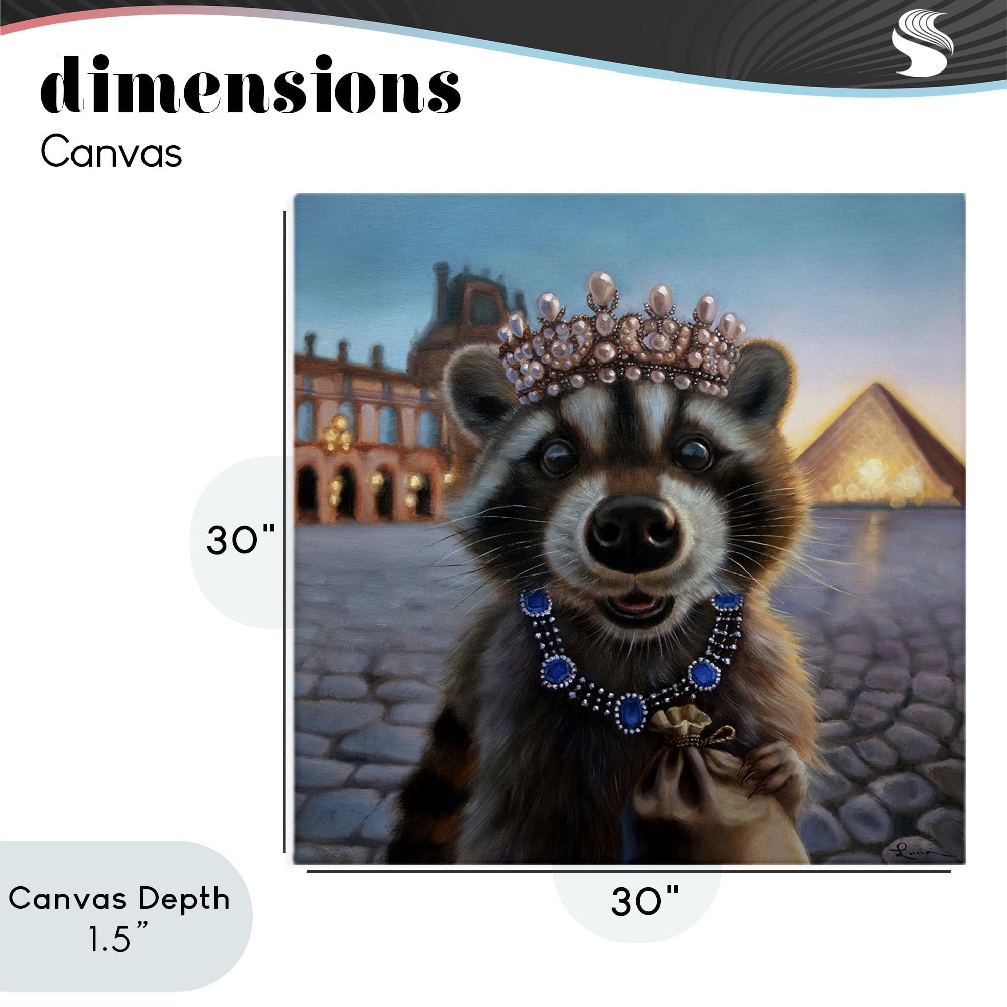 Stupell Industries Louvre Loot Raccoon Canvas Wall Art, design by Lucia Heffernan