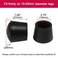 thumbnail image 2 of Round Rubber Leg Cap End Tips Cups Furniture Table Feet Cover Floor Protector 20mm 3/4" Inner Dia 50pcs, 2 of 7