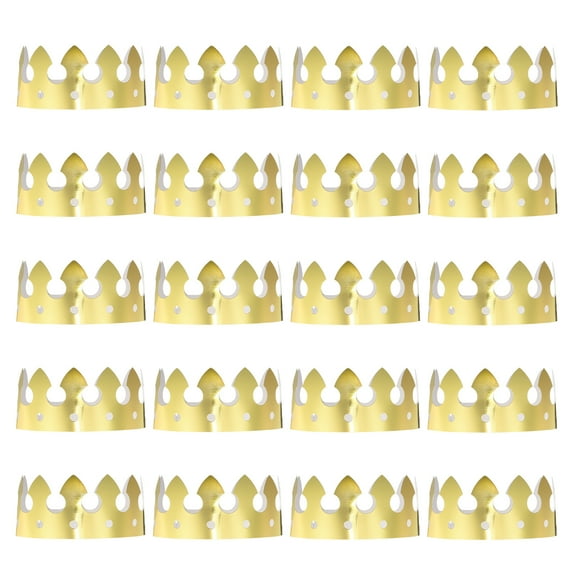 Uxcell 24 Pcs Paper Crowns Gold Foil Crown for Birthday Party,Simple Style