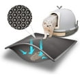 thumbnail image 1 of Cat Litter Mat Cat Litter Tray, Waterproof Non-Toxic EVA, Double Layer Honeycomb Design (75x55cm, Grey), 1 of 5