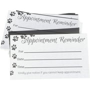 100 Paw Print Appointment Reminder Cards - for Business, Grooming, Groomers, Veterinarians, Vets Offices, Pet Hospital,