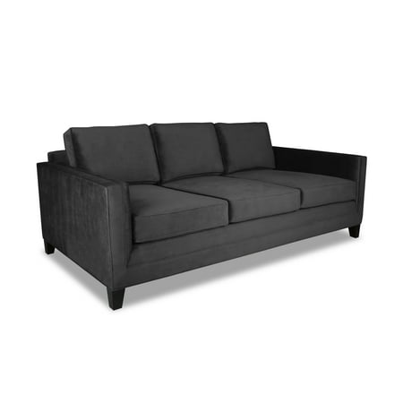 Plush Deep Noah Velvet Sofa Charcoal Plush Deep Noah Velvet Sofa Charcoal