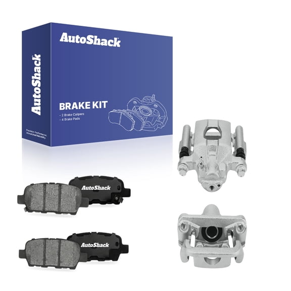 AutoShack Rear Brake Calipers   Ceramic Brake Pads Replacement for 2013-2019 Nissan Sentra 2011-2017 Nissan Juke 6-PC Kit