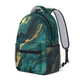 thumbnail image 2 of Teal Gold Marble Backpack for School,Cute School Bag,Schoolbag with Adjustable Shoulder Straps & Padded Back,15.3"x11"x6.7", 2 of 6