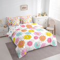 thumbnail image 3 of Homewish Cute Groovy Daisy Bedding Comforter Set 7 Pieces, Rustic Cartoon Flower Full Bedding Set, Teens Kids Boys Girls Reversible Fitted Sheet Flat Sheet, Luxury Bedroom Decor, 3 of 7