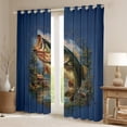 thumbnail image 2 of Manfei Bass Fish Blackout Curtains Set of 2 (38x54 Each),Fishing Hunting Curtains and Drapes,Lodge Cabin Living Room Curtains,Rustic Bedroom Decoration, 2 of 6
