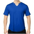 thumbnail image 1 of cfhntfmh Mens Gym Shirts Summer Basic Solid Color Short Sleeve V Neck Tees Casual Loose Athletic Workout Tops, 1 of 7