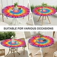 thumbnail image 7 of Colorful Tie Dye Mandala Pattern Round Fitted Tablecloth with Elastic Edge,Dining Table Cover Waterproof,Outdoor Round Tablecloth for Camping,Dining,Indoor and Outdoor, 7 of 7