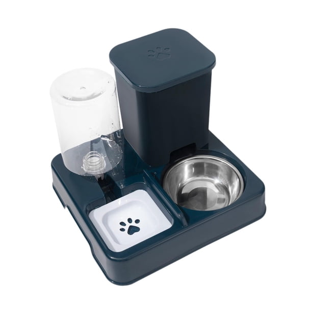 Comedero automático para mascotas, comedero y bebedero, comedero desmontable 2 en 1. azul oscuro