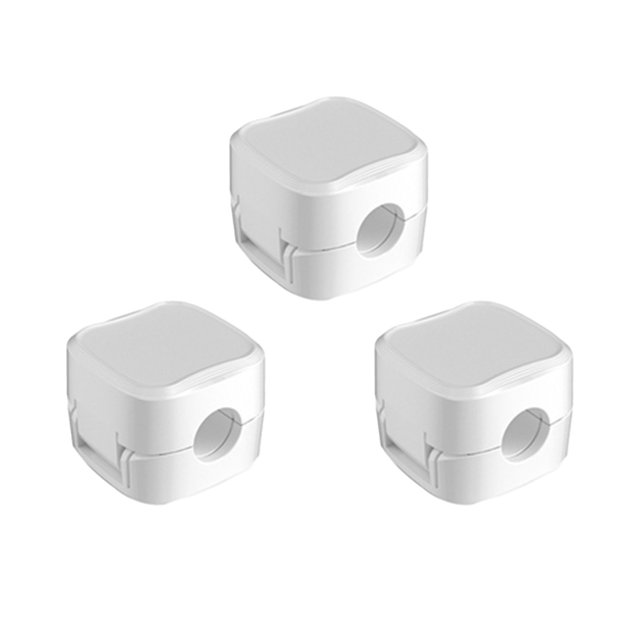 Tignapoo Magnetic Cable Organizer Set - Durable ABS Material, Adhesive Design for Home, Office, and Car Use - White, 6 Pieces