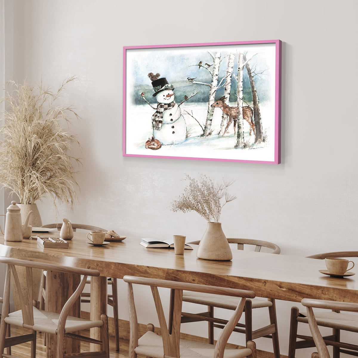 Snow Friends by Ruane Manning - Restickable Framed Giclée Print