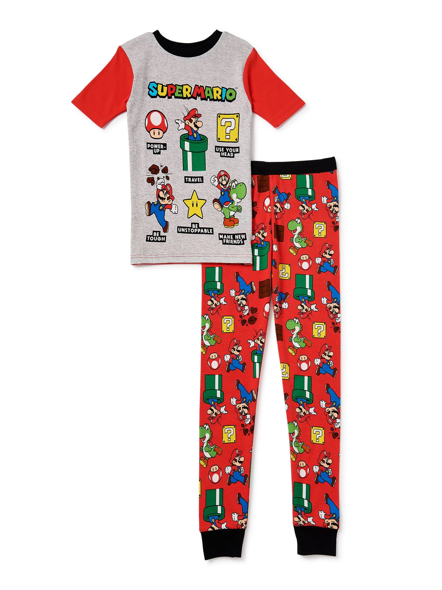 BNWT Super Mario boys kids Pyjamas 100% cotton tshirt top pajamas sleepwear new 