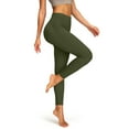 thumbnail image 4 of Leggings for Women - High Waisted Full Length Buttery Soft Yoga Pants for Workout Athletic Daily 07-Green M, 4 of 4