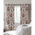 thumbnail image 3 of Boho Red Floral Blackout Curtains 84 Inches Long for Bedroom, Farmhouse Rustic Flower Leaf Plant Thermal Insulated Room Darkening Black Out Window Curtain Panels Grommet Drapes for Living Room, 3 of 8