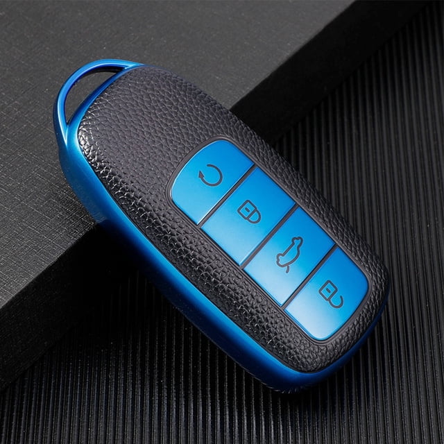 Yimiti For Chery For Tiggo 8 Pro 8Plus Soft For Tpu Leather Car Key Case Cover Shell Protect,Blue