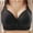 A_ Black, variant on Cervical Cancer Awareness Bra for Older Women for Sagging Breast No Underwire Lace Gather Bras Comfort Front Pleated T Shirt Bralette White XXL