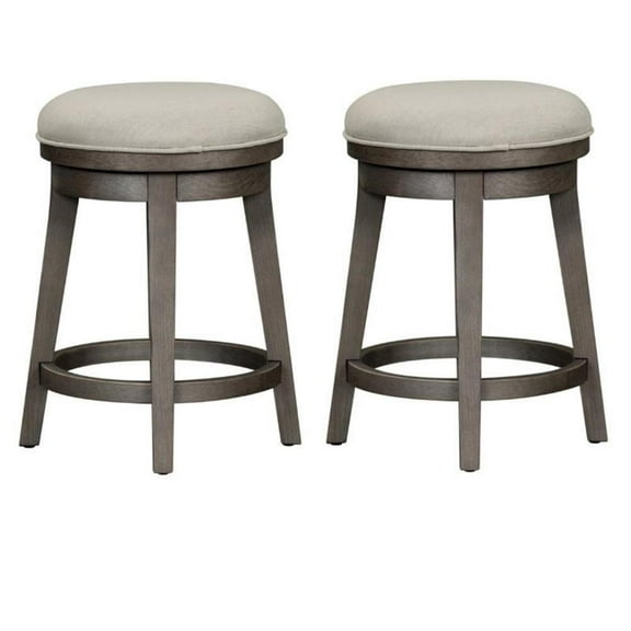 Home Square 2-Piece Furniture Farmhouse Console Swivel Stool Set