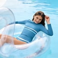 thumbnail image 5 of Swimsuits for Teens with Shorts Girls Long Sleeve Swimsuit Two Piece Rash Guard Dress with Swim Shorts Front Zip for Kids Tween Teens UPF 50+, 5 of 5