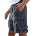 thumbnail image 3 of APTRO Men's Cargo Shorts 9" Elastic Waist Drawstring Summer Casual Corduroy Work Shorts with Zipper Pockets Dark Gray M, 3 of 5