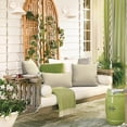 thumbnail image 6 of Outdoor/Indoor Lumbar Pillow Covers ONLY, Patio Fade Resistant Lumbar Pillow Covers, All Weather Cushion Cases for Sofa, Patio Couch Decoration, 12"x20", 2 Pack, Stripe Beige, 6 of 6