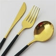 thumbnail image 2 of Juego de cubiertos de acero inoxidable Kearding 30 piezas color Oro negro, 2 of 6