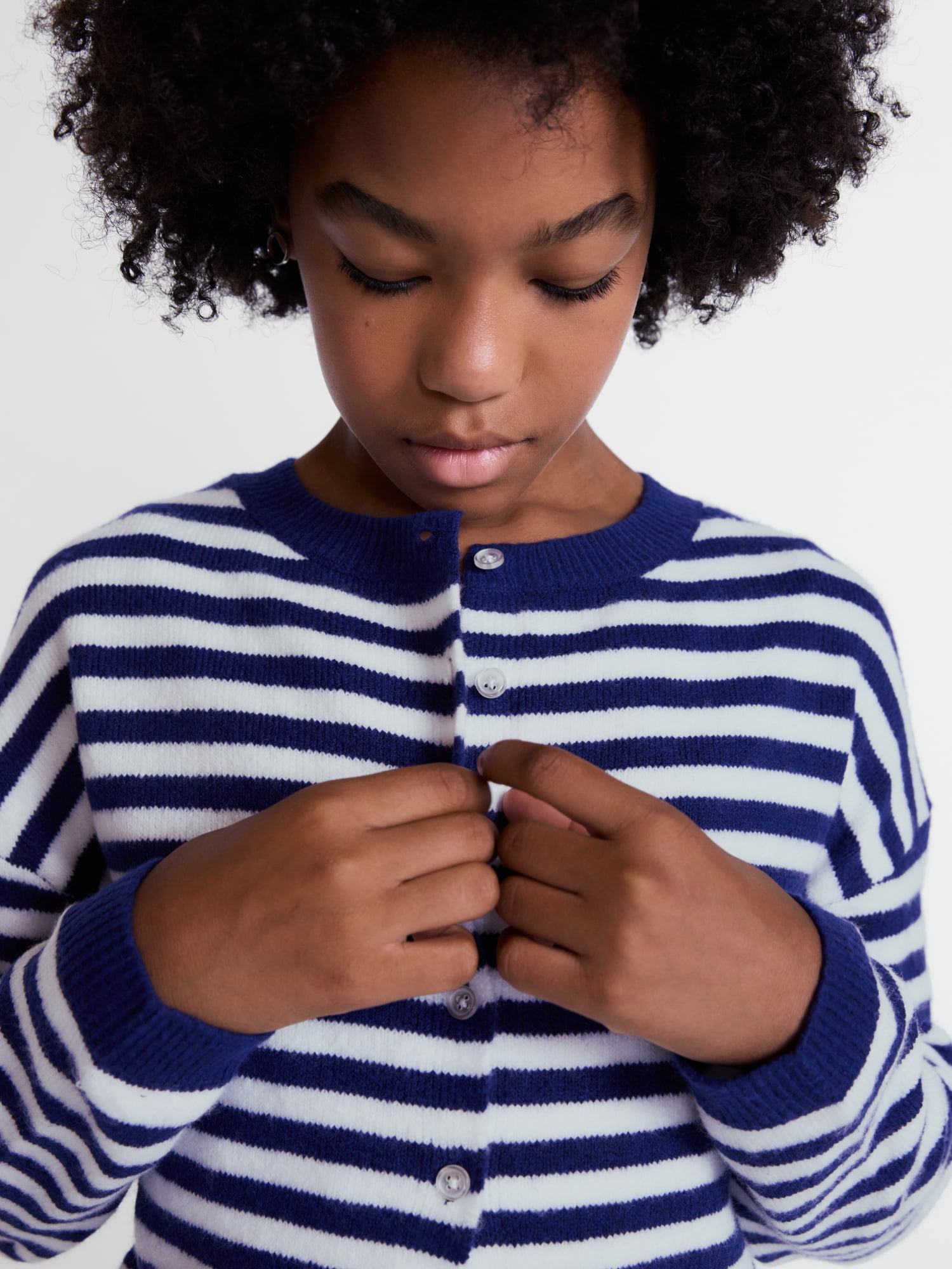 Weekend Academy Girls Button Front Cardigan with Long Sleeves, Sizes 4-18